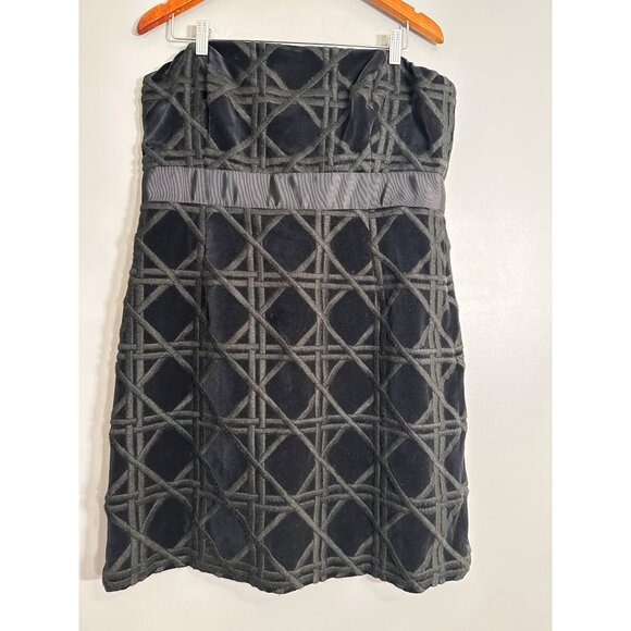 Vineyard Vines Velvet Strapless Lattice Embroidered Carolyn Dress 16 - Picture 3 of 11